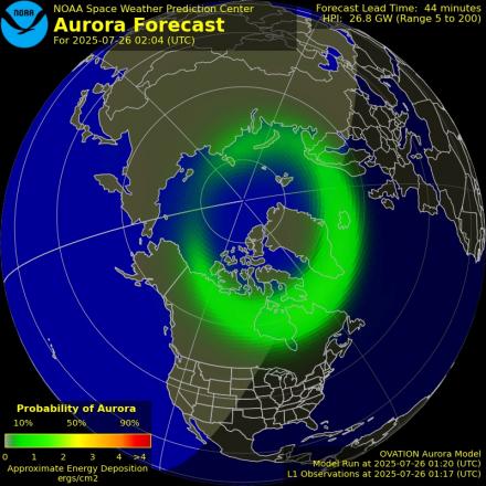 Ovation forecast model - Northern hemisphere