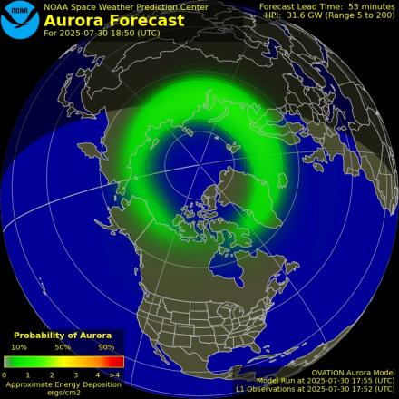 Ovation forecast model - Northern hemisphere