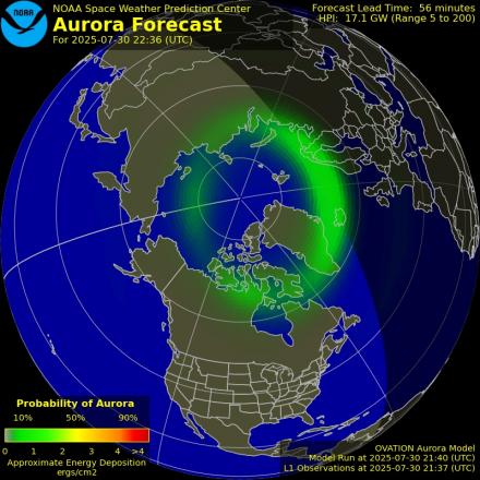 Ovation forecast model - Northern hemisphere