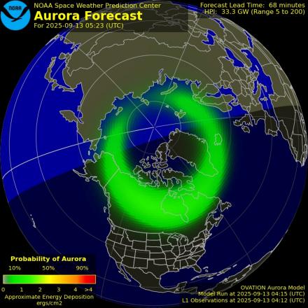 Ovation forecast model - Northern hemisphere