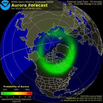 Ovation forecast model - Northern hemisphere