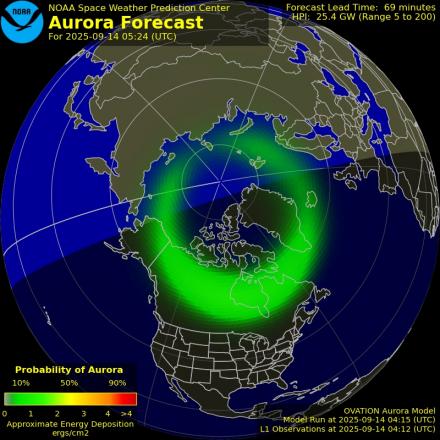 Ovation forecast model - Northern hemisphere