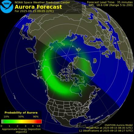 Ovation forecast model - Northern hemisphere