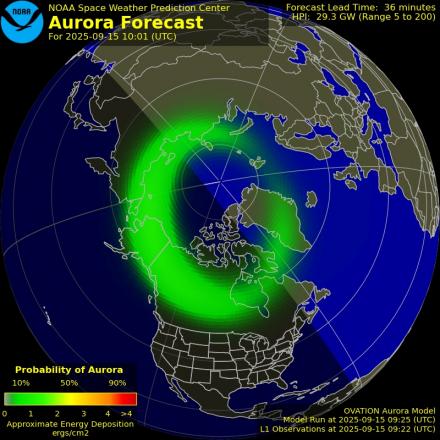 Ovation forecast model - Northern hemisphere