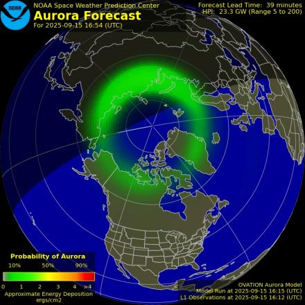 Ovation forecast model - Northern hemisphere
