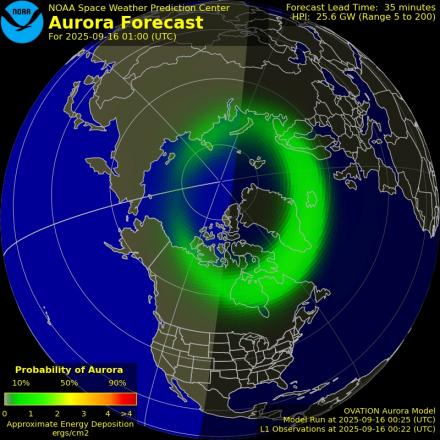 Ovation forecast model - Northern hemisphere
