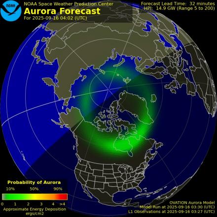 Ovation forecast model - Northern hemisphere