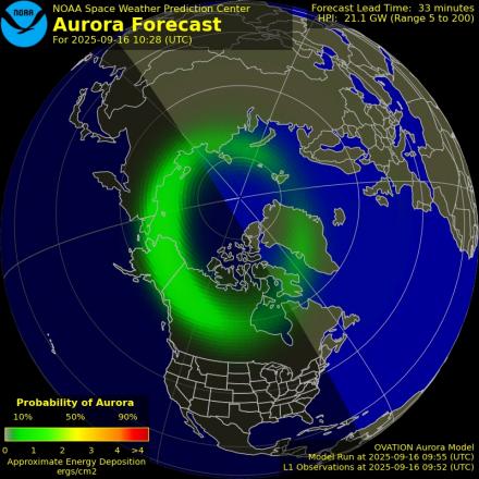 Ovation forecast model - Northern hemisphere
