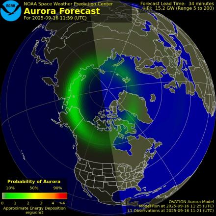 Ovation forecast model - Northern hemisphere