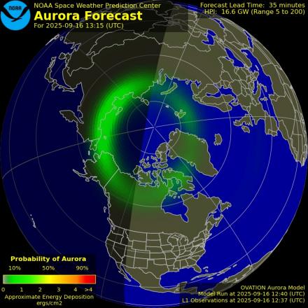 Ovation forecast model - Northern hemisphere