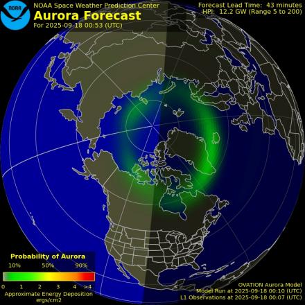 Ovation forecast model - Northern hemisphere