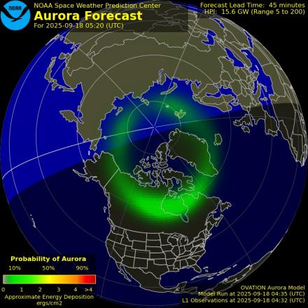 Ovation forecast model - Northern hemisphere