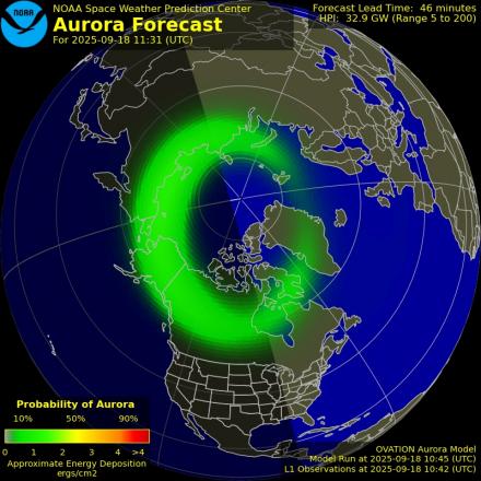 Ovation forecast model - Northern hemisphere