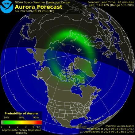 Ovation forecast model - Northern hemisphere