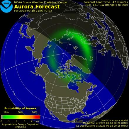 Ovation forecast model - Northern hemisphere