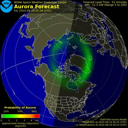 Ovation forecast model - Northern hemisphere