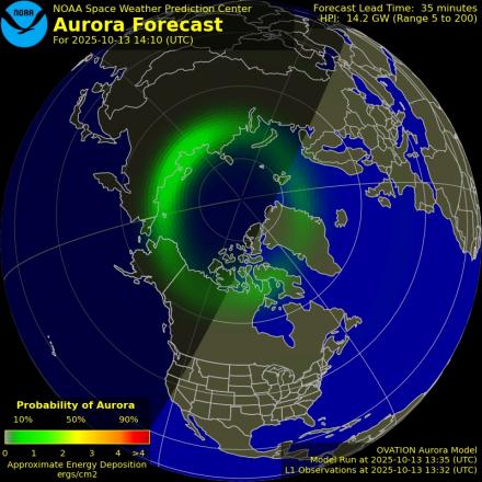 Ovation forecast model - Northern hemisphere