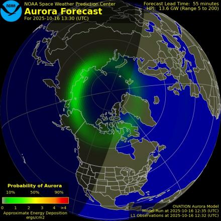 Ovation forecast model - Northern hemisphere