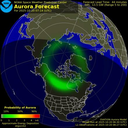 Ovation forecast model - Northern hemisphere