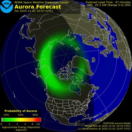 Ovation forecast model - Northern hemisphere