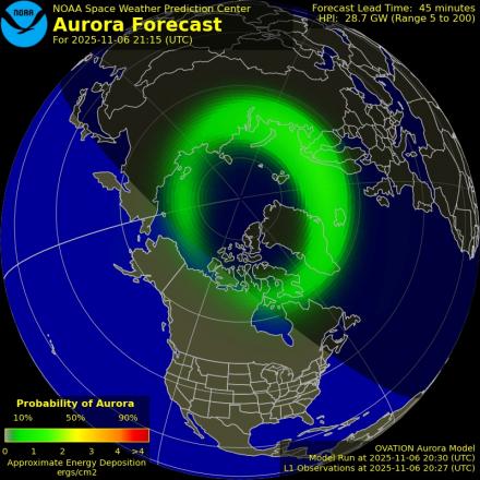 Ovation forecast model - Northern hemisphere