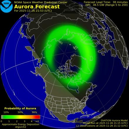 Ovation forecast model - Northern hemisphere