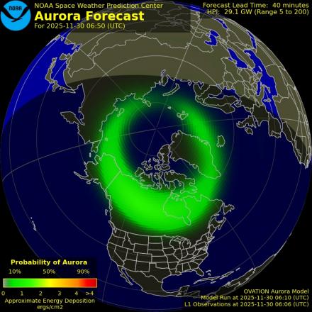 Ovation forecast model - Northern hemisphere