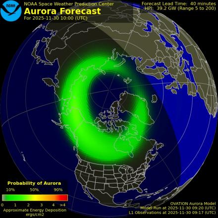 Ovation forecast model - Northern hemisphere