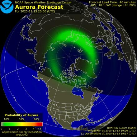 Ovation forecast model - Northern hemisphere