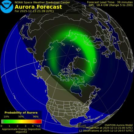 Ovation forecast model - Northern hemisphere