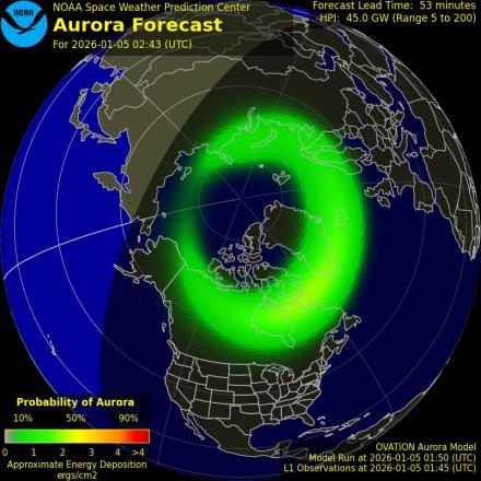 Ovation forecast model - Northern hemisphere