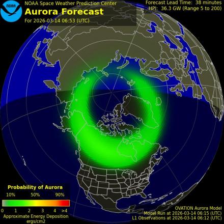 Ovation forecast model - Northern hemisphere