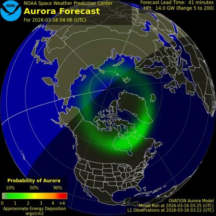 Ovation forecast model - Northern hemisphere