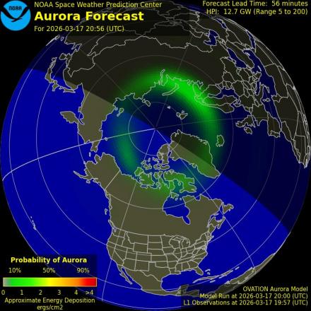 Ovation forecast model - Northern hemisphere