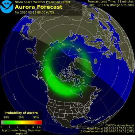 Ovation forecast model - Northern hemisphere