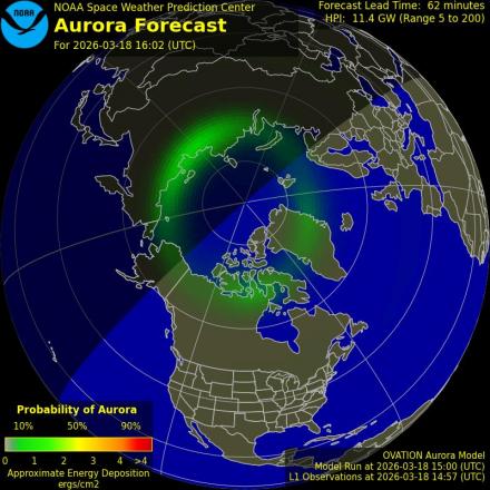 Ovation forecast model - Northern hemisphere