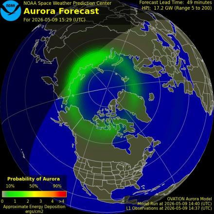 Ovation forecast model - Northern hemisphere