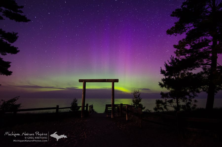 Aurora Borealis. From Marquette, MI on Lake Superior by Greg Kretovic