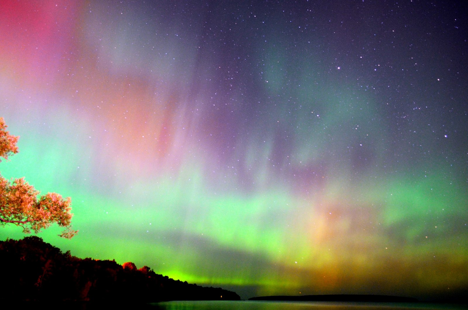 Aurora Borealis. From Bayfield, Wisconsin on the south shore of Lake Superior by Katrina Werchouski